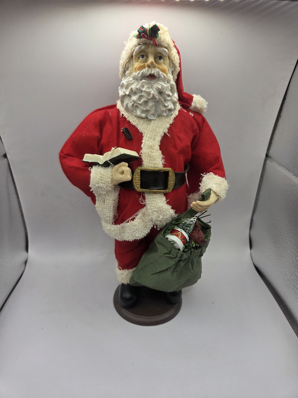 Vintage Santa's Collection Fabric Mache 11” Santa Clause Christmas Figurine